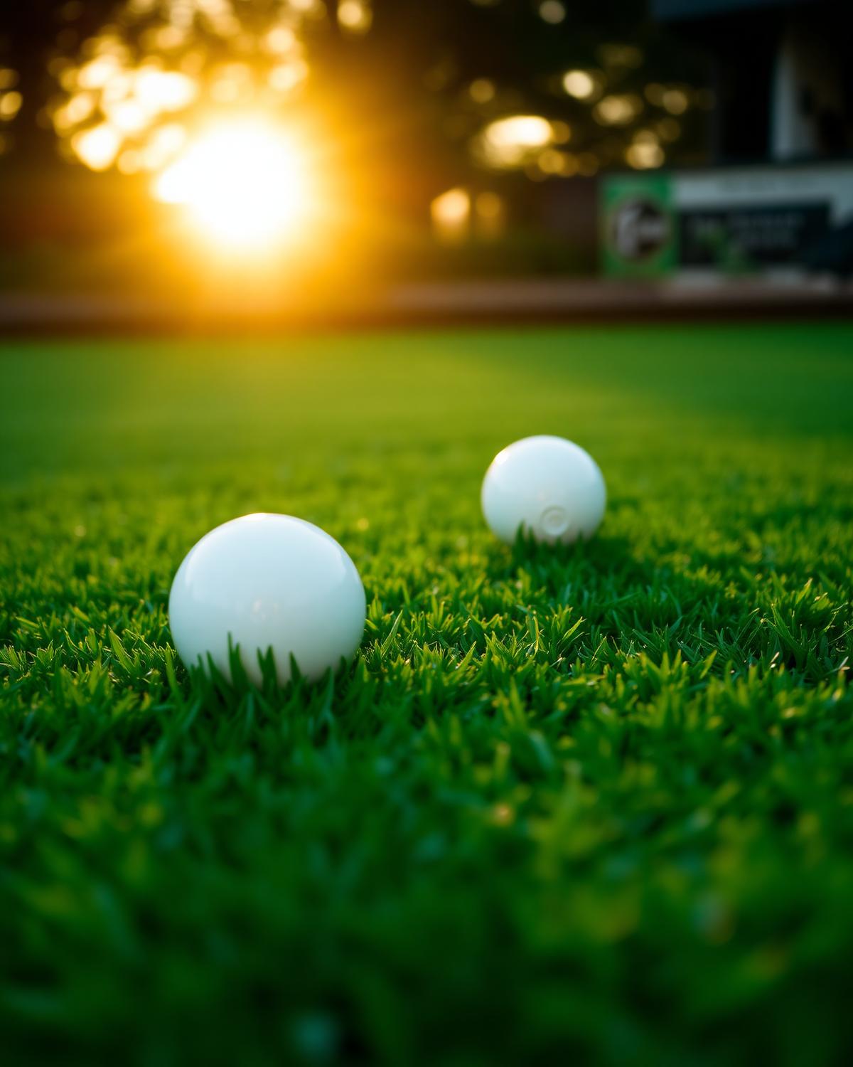 Bowling greens at dusk